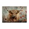 Stupell Industries Spring Blooms Highland Cow Canvas Wall Art Design by LSR Design Studio